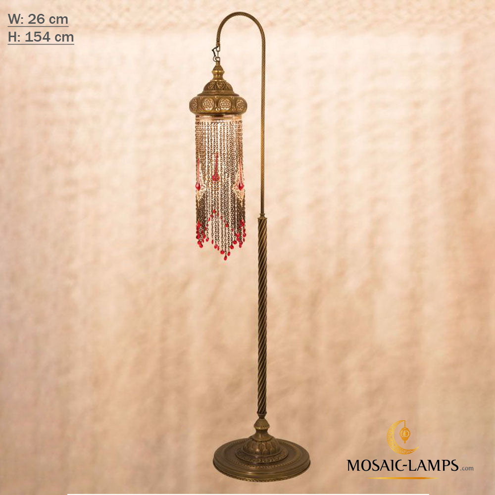 Osmanische gestrickte Kettenstehlampe, marokkanische Stehlampe, türkische Stehlampe, authentische Stehlampe, Restaurant-Stehlampe, Wohnzimmer-Stehlampe