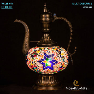 Pitcher Mosaic Table Lamp, Turkish Desk Lighting for Kitchen, Bedroom, Dining, Study, Living Room, Restaurant, Bar, Hotel