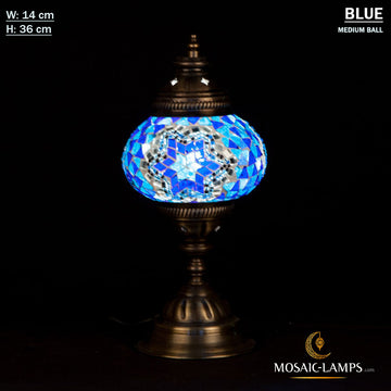Lámpara de mesa de globo mediano de mosaico turco, luces de escritorio turcas hechas a mano para cocina, lámpara de noche de dormitorio, luces nocturnas, comedor, estudio, sala de estar, restaurante, bar, hotel
