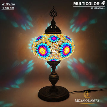 Lámpara de mesa de mosaico turco XX con globo grande, iluminación de mesa hecha a mano para cocina, dormitorio, comedor, estudio, sala de estar, restaurante, bar, hotel