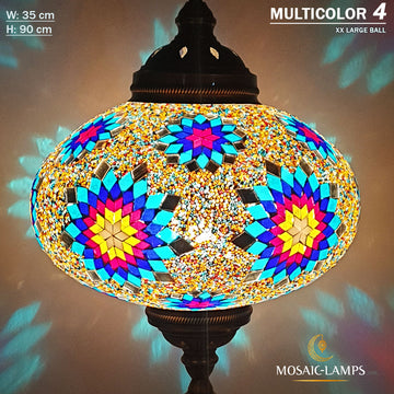 Turkish Mosaic XX Large Globe Table Lamp, Handmade Table Lighting for Kitchen, Bedroom, Dining, Study, Living Room, Restaurant, Bar, Hotel
