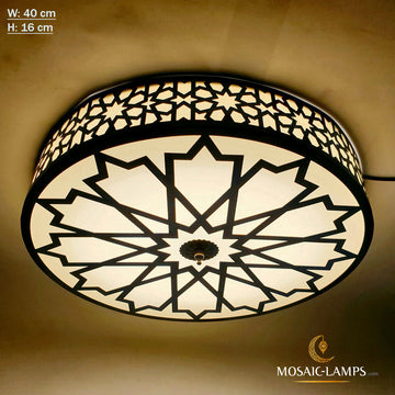 Apliques de techo y pared de tambor con motivos otomanos de 40 cm, luces de techo tradicionales turcas, lámparas de apliques marroquíes, apliques de techo de restaurante, apliques de dormitorio