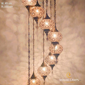 9 candelabros espirales otomanos de globo soplado con láser, lámparas colgantes de globo soplado, candelabros marroquíes, techo colgante turco, restaurante, iluminación de sala de estar