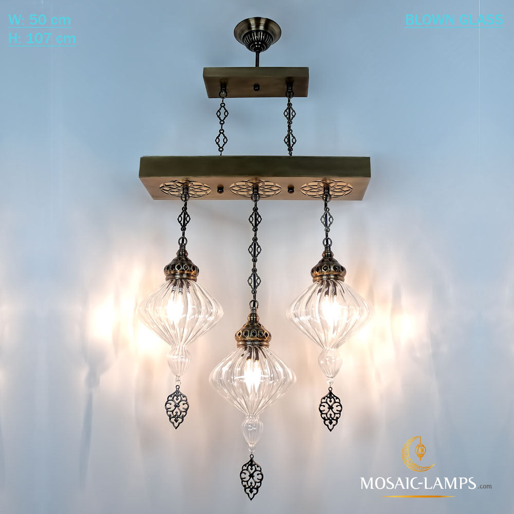3-Kugel-Kronleuchter aus klarem Glas, osmanische Beleuchtung, Küchen- und Essinsel, Wohnzimmerleuchten, Schienenbeleuchtung, Inselbeleuchtung, Schlafzimmerlampe