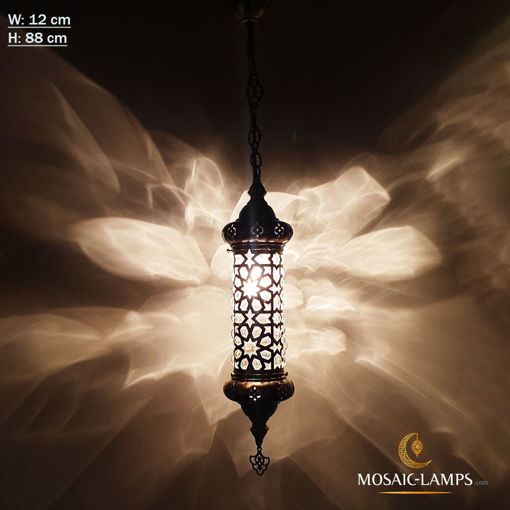 5 Different Motif, Blown Glass Pendant Ceiling Lamps, Seljuk, Ottoman and Moroccan Motif Single Chain Blown Pipe Hanging Lights, Bathroom, Living Room, Bedroom, Hall Lightings