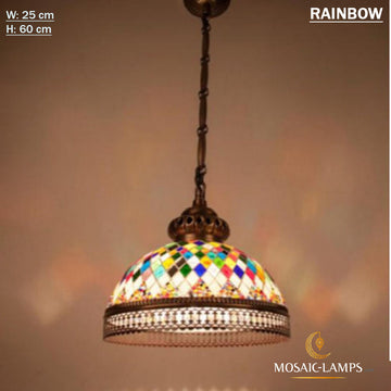 Turkish Mosaic Tiffany Pendant Lamps, Handmade Mosaic Multicolor Hanging Lights, Bedroom, Living Room, Kitchen Dining Room Pendant Lighting