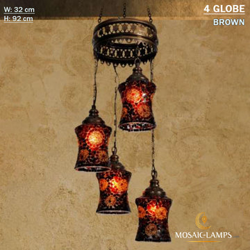 Conjuntos de lámparas de araña en espiral retro de 3 globos turcos, luces de mosaico hechas a mano, lámpara de araña de salón, iluminación colgante marroquí, cafetería, lámpara de araña de restaurante