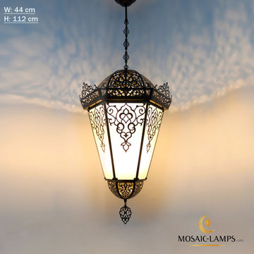 W44 cm Laser Metal Ottoman Lantern Chandelier, Traditional Authentic Moroccan Chandeliers, Living Room Chandelier, Restaurant Lantern Lights