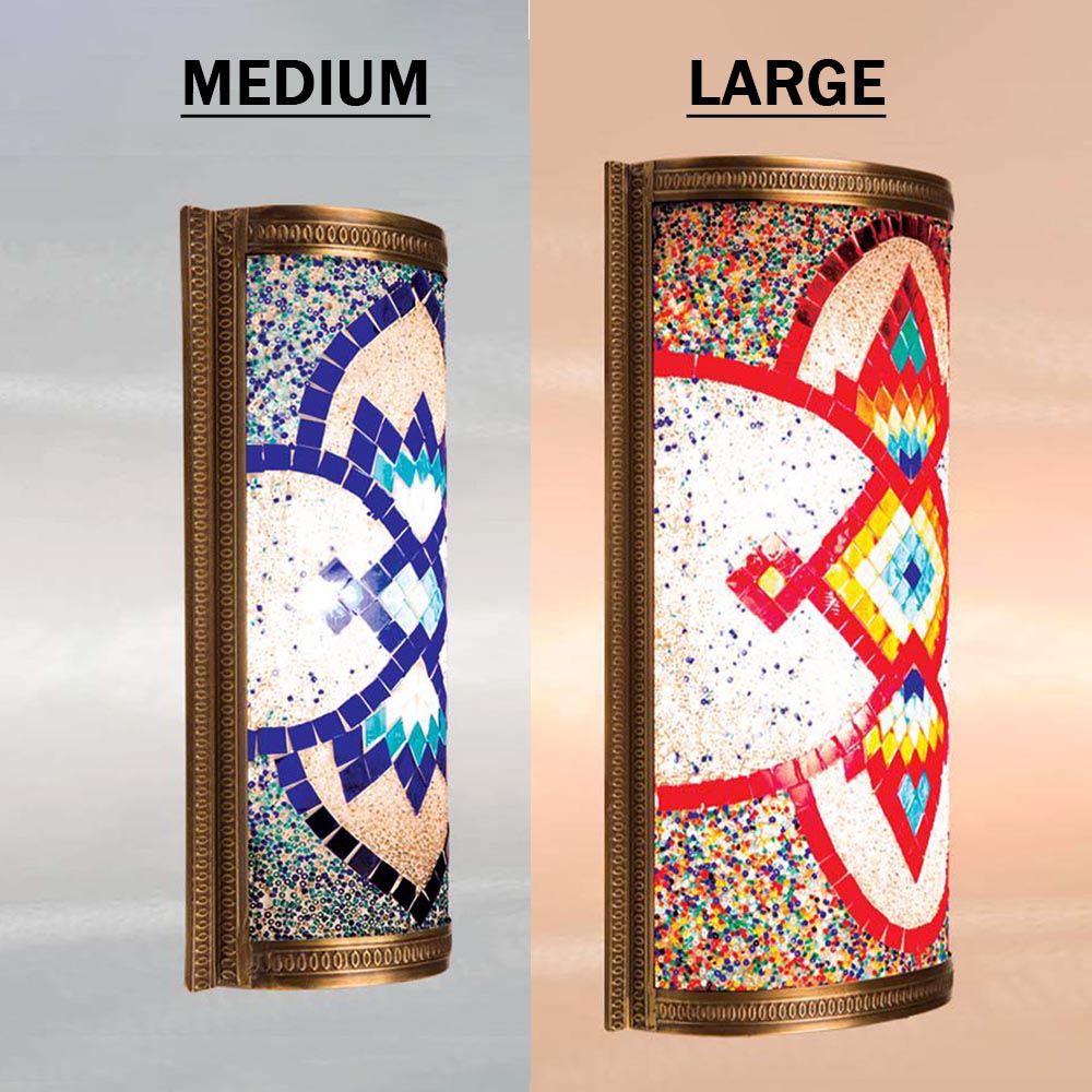 Aplique de pared de mosaico turco, media lámpara de pared marroquí de tubo, luces de pared de sala de estar de dormitorio hechas a mano