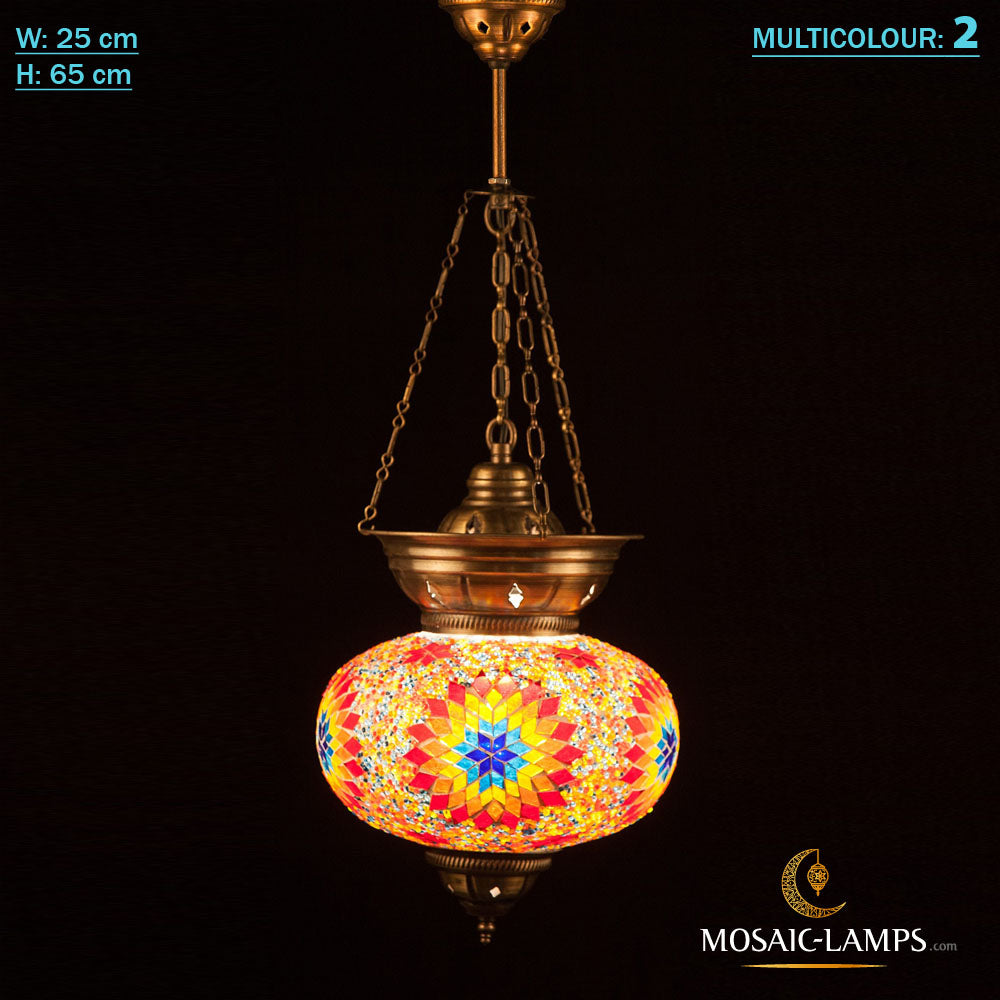 3 cadenas X grandes luces colgantes de mosaico turco, lámparas de techo hechas a mano marroquíes, restaurante de luces coloridas, dormitorio, sala de estar